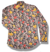 View Item Chenaski Ltd Ed Big Paisley Floral Print Shirt Black
